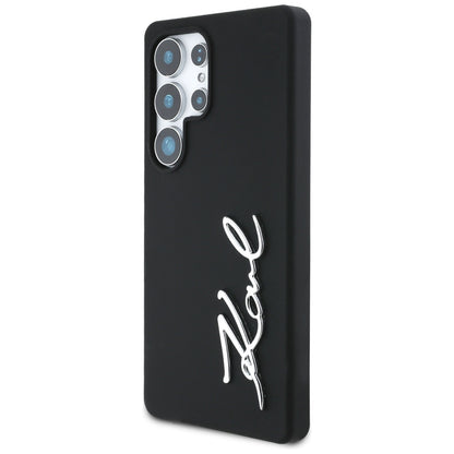 Husa pentru Samsung Galaxy S25 Ultra S938, Karl Lagerfeld, Silicone Sign Metal Logo, Neagra
