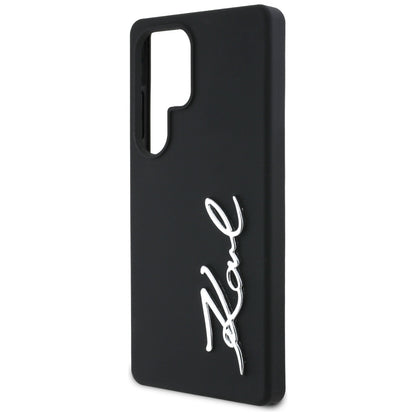 Husa pentru Samsung Galaxy S25 Ultra S938, Karl Lagerfeld, Silicone Sign Metal Logo, Neagra