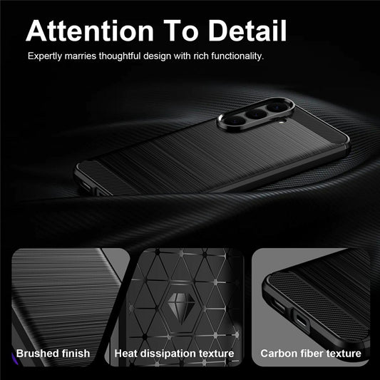 Husa pentru Samsung Galaxy S26 FE / S25 FE, Techsuit, Carbon, Albastra
