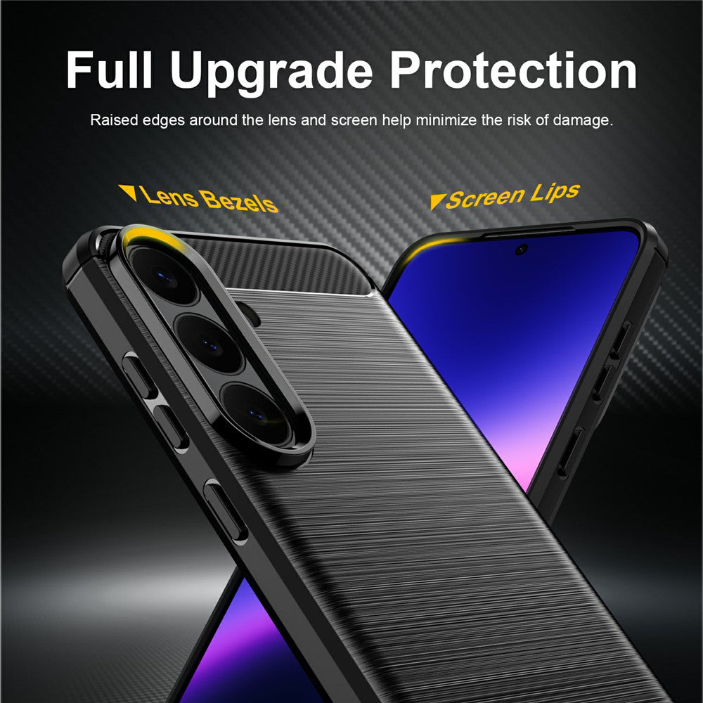 Husa pentru Samsung Galaxy S26 FE / S25 FE, Techsuit, Carbon, Neagra
