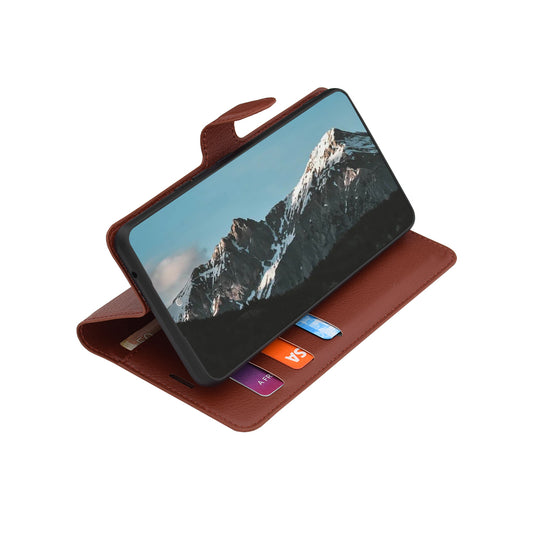 Husa pentru Samsung Galaxy S26 FE / S25 FE, Techsuit, Leather Folio, Maro