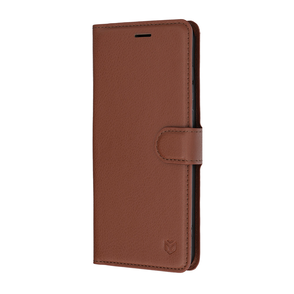 Husa pentru Samsung Galaxy S26 FE / S25 FE, Techsuit, Leather Folio, Maro