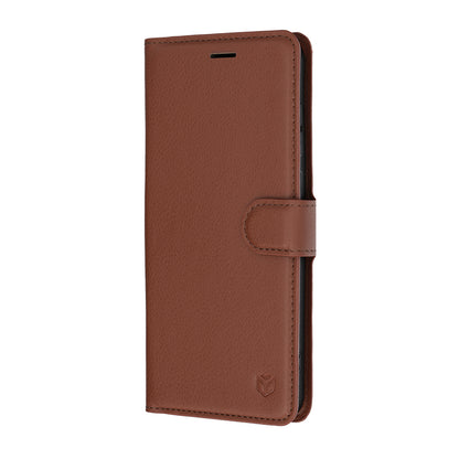 Husa pentru Samsung Galaxy S26 FE / S25 FE, Techsuit, Leather Folio, Maro