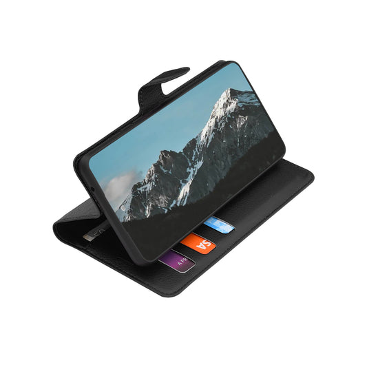 Husa pentru Samsung Galaxy S26 FE / S25 FE, Techsuit, Leather Folio, Neagra