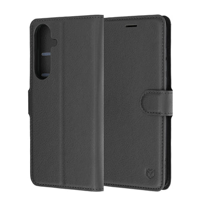 Husa pentru Samsung Galaxy S26 FE / S25 FE, Techsuit, Leather Folio, Neagra
