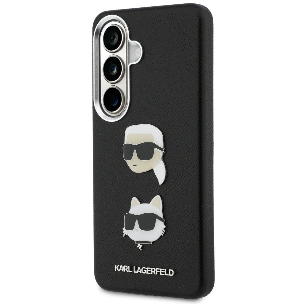 Husa pentru Samsung Galaxy S26 Plus S947, Karl Lagerfeld, Saffiano Karl & Choupette's Head Pin, Neagra