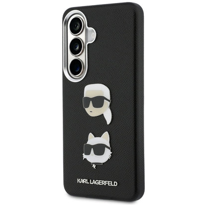 Husa pentru Samsung Galaxy S26 Plus S947, Karl Lagerfeld, Saffiano Karl & Choupette's Head Pin, Neagra