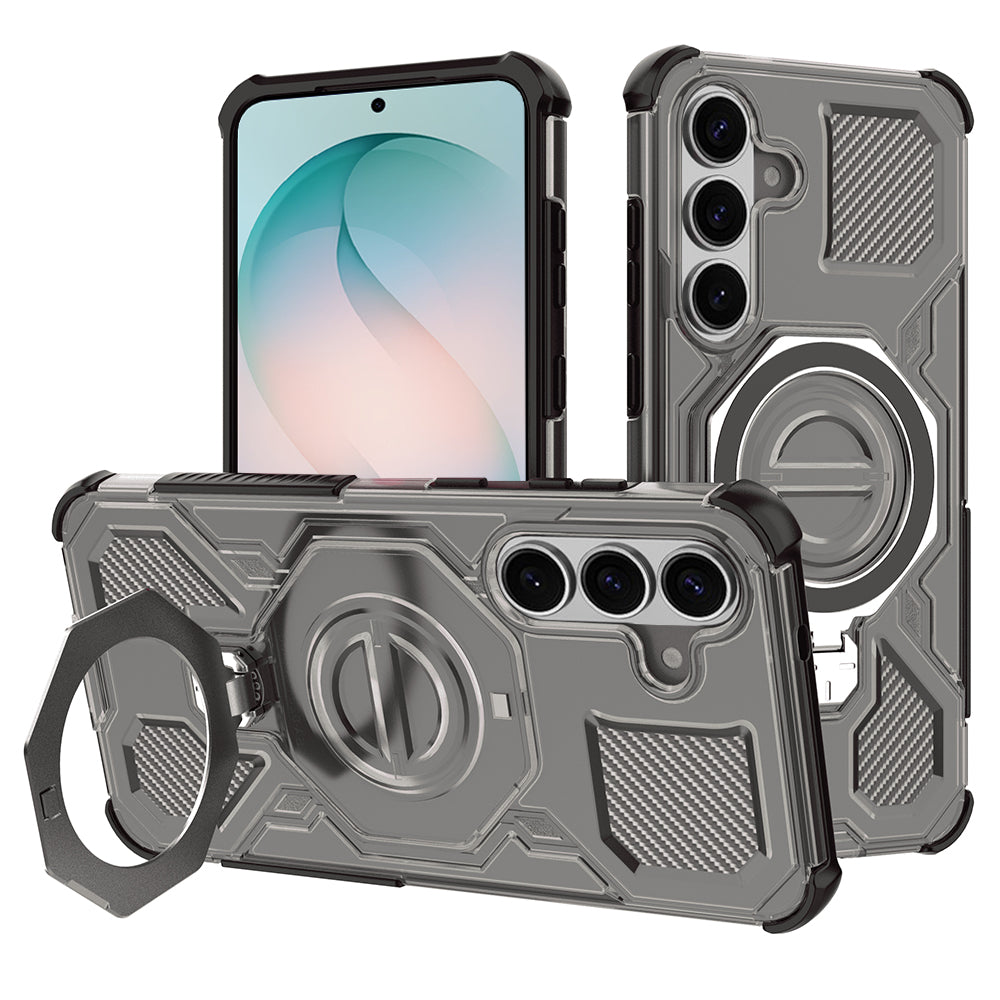 Husa pentru Samsung Galaxy S26 Plus, Techsuit, Carbon Shield Pro, Fumurie