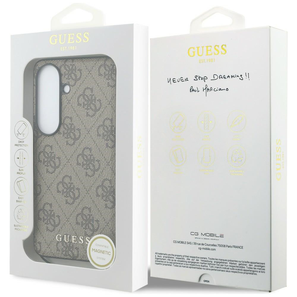 Husa pentru Samsung Galaxy S26 S942, Guess, 4G Classic Logo Charm, Maro