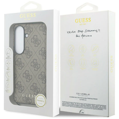 Husa pentru Samsung Galaxy S26 S942, Guess, 4G Classic Logo Charm, Maro