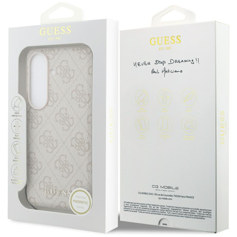 Husa pentru Samsung Galaxy S26 S942, Guess, 4G Classic Logo Charm, Roz