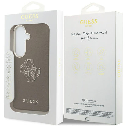 Husa pentru Samsung Galaxy S26 S942, Guess, 4G Grained Big and Classic Logo, Maro