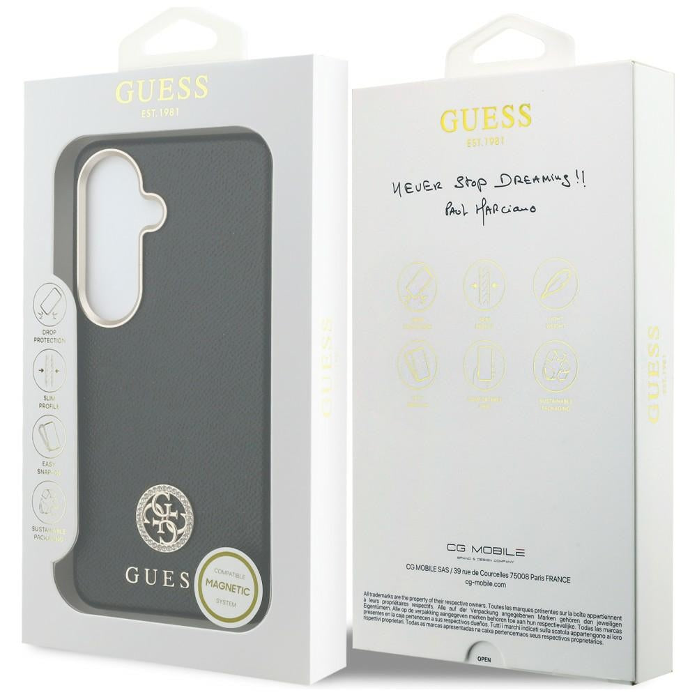 Husa pentru Samsung Galaxy S26 S942, Guess, Rhinestone Round Logo, Neagra