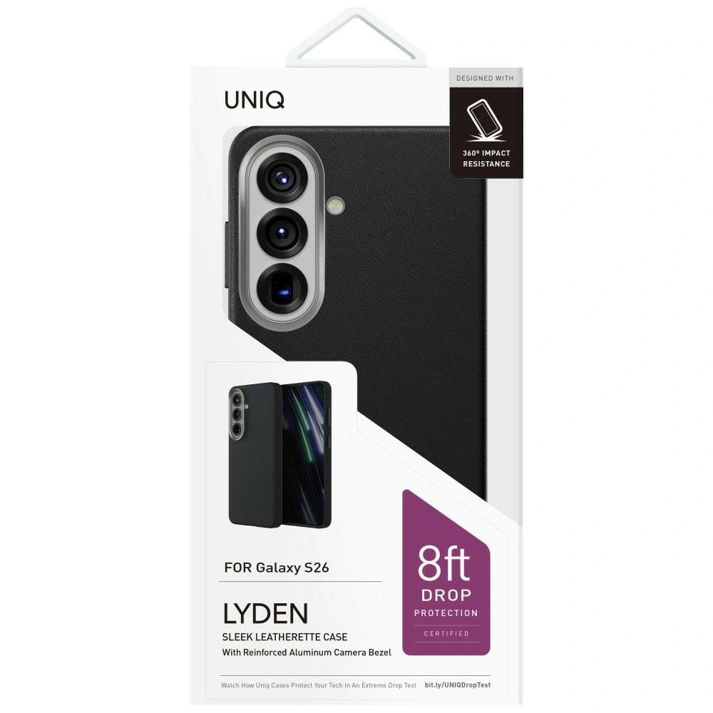 Husa pentru Samsung Galaxy S26 S942, UNIQ, Lyden Leatherette, Neagra