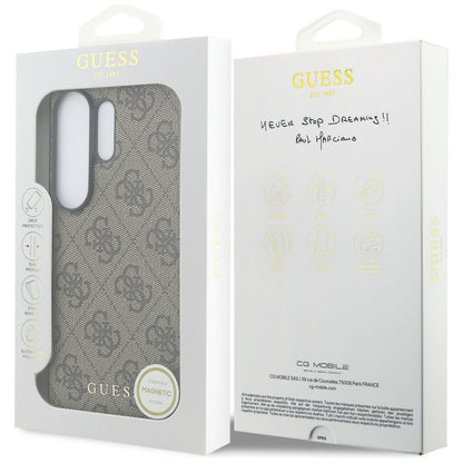 Husa pentru Samsung Galaxy S26 Ultra S948, Guess, 4G Classic Logo Charm, Maro