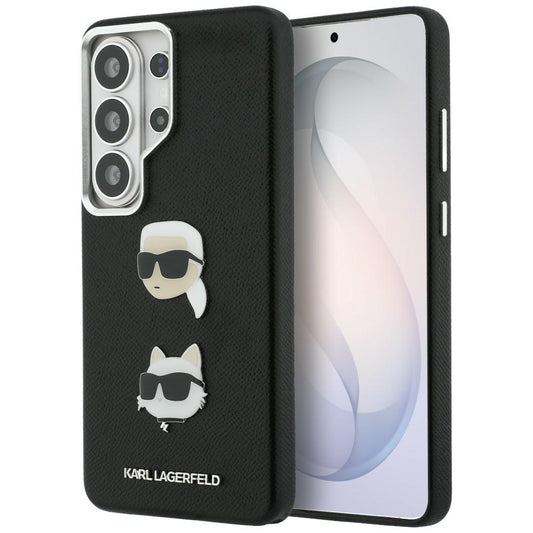 Husa pentru Samsung Galaxy S26 Ultra S948, Karl Lagerfeld, Saffiano Karl & Choupette's Head Pin, Neagra