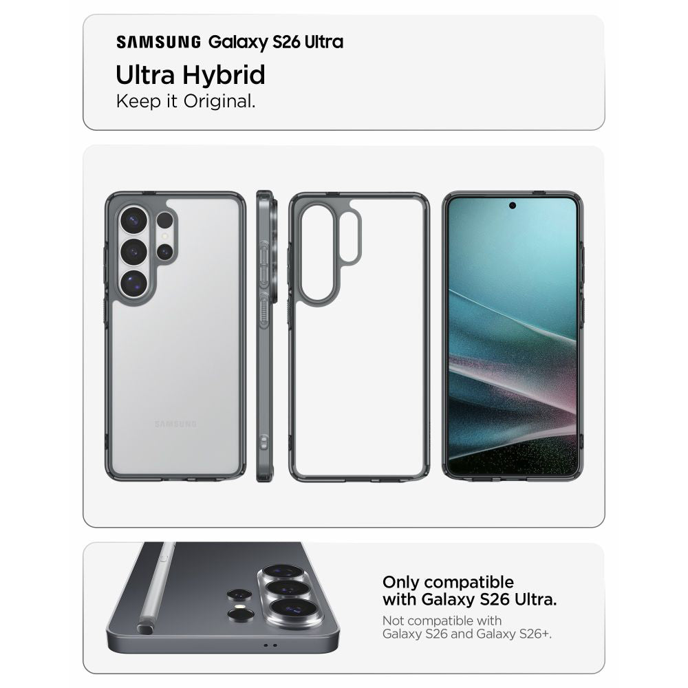 Husa pentru Samsung Galaxy S26 Ultra S948, Spigen, Ultra Hybrid, Fumurie ACS10678