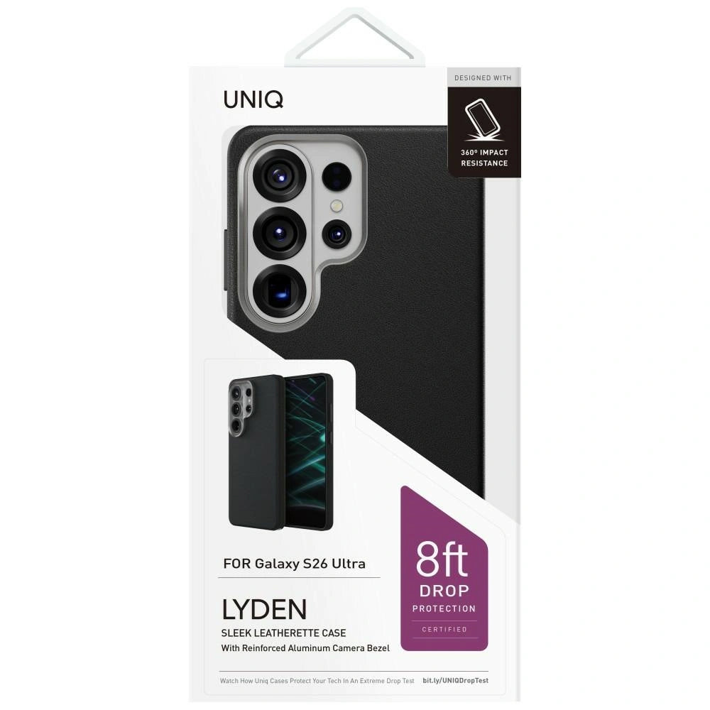 Husa pentru Samsung Galaxy S26 Ultra S948, UNIQ, Lyden Leatherette, Neagra