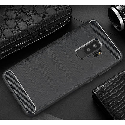 Husa pentru Samsung Galaxy S9+ G965, Techsuit, Carbon, Neagra