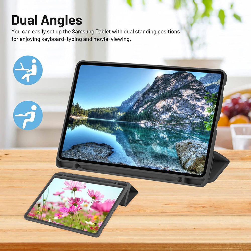 Husa pentru Samsung Galaxy Tab A7 Lite, Techsuit, Flex Trifold, Neagra