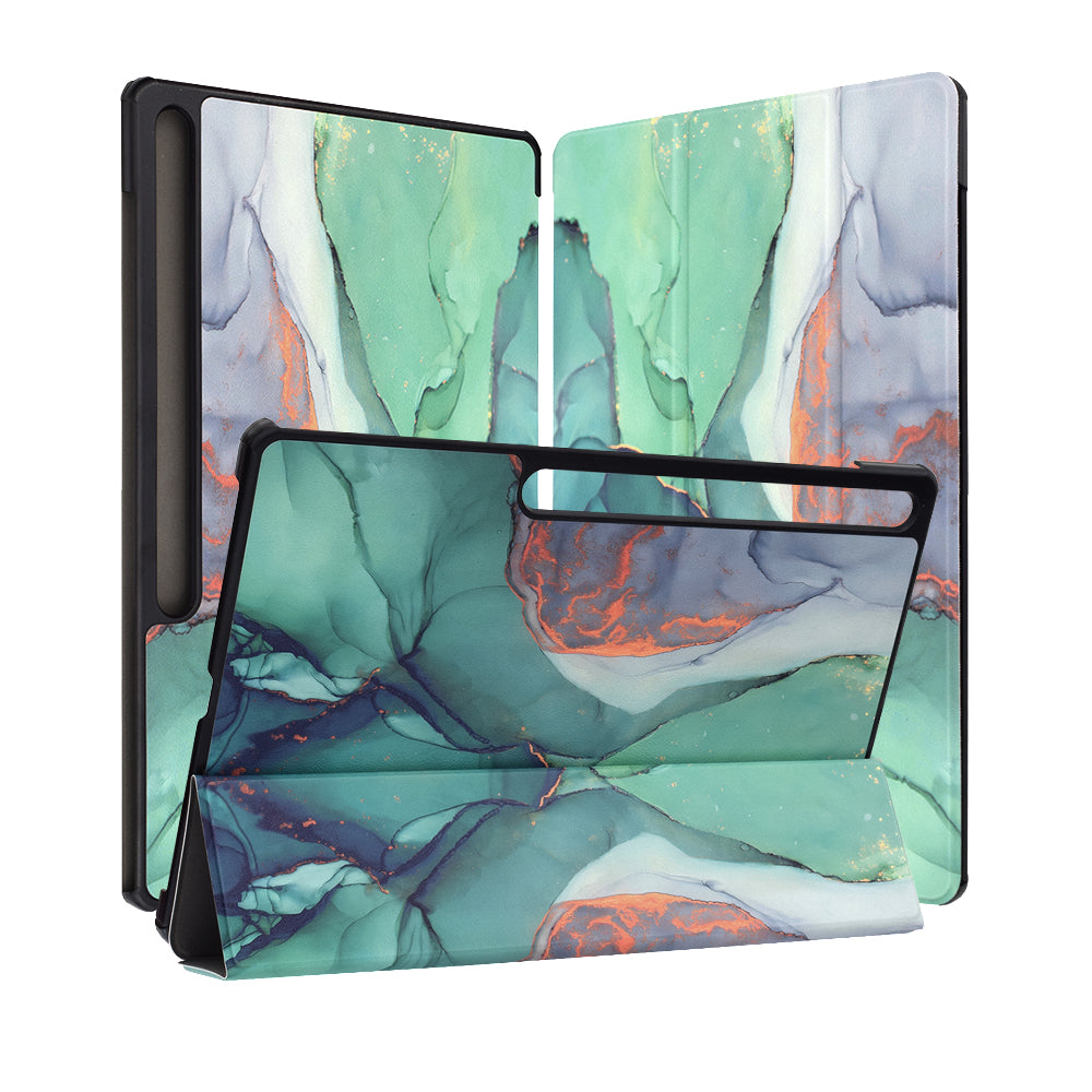 Husa pentru Samsung Galaxy Tab S10 FE+, Techsuit, FoldPro Green Time, Multicolor