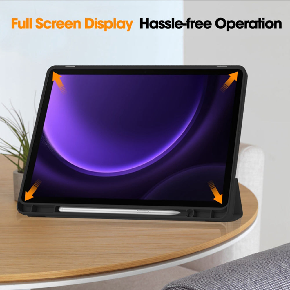 Husa pentru Samsung Galaxy Tab S10 FE / Tab S9 FE / Tab S9, Techsuit, Flex Trifold, Neagra
