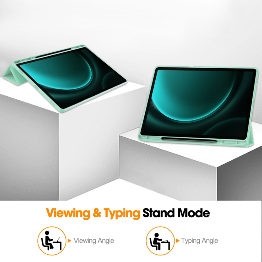 Husa pentru Samsung Galaxy Tab S10+ / Tab S9 FE+ / Tab S9+, Techsuit, Flex Trifold, Verde Matcha