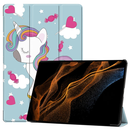 Husa pentru Samsung Galaxy Tab S10 Ultra / Tab S9 Ultra / Tab S8 Ultra, Techsuit, FoldPro Unicorn, Multicolor