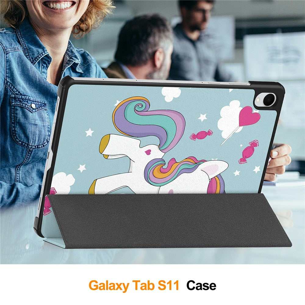 Husa pentru Samsung Galaxy Tab S11, Techsuit, FoldPro Unicorn, Multicolor