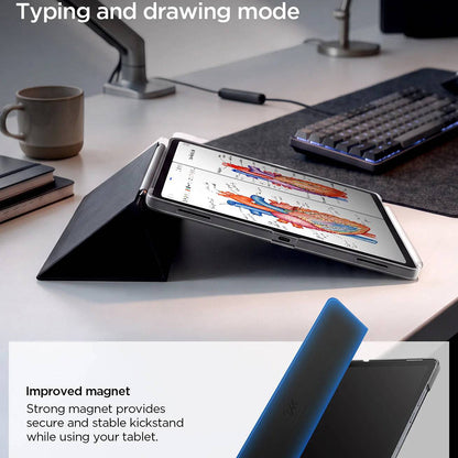 Husa pentru Samsung Galaxy Tab S12 Plus, Spigen, Liquid Air Folio, Neagra ACS11828