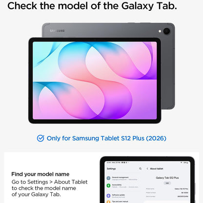 Husa pentru Samsung Galaxy Tab S12 Plus, Spigen, Liquid Air Folio, Neagra ACS11828
