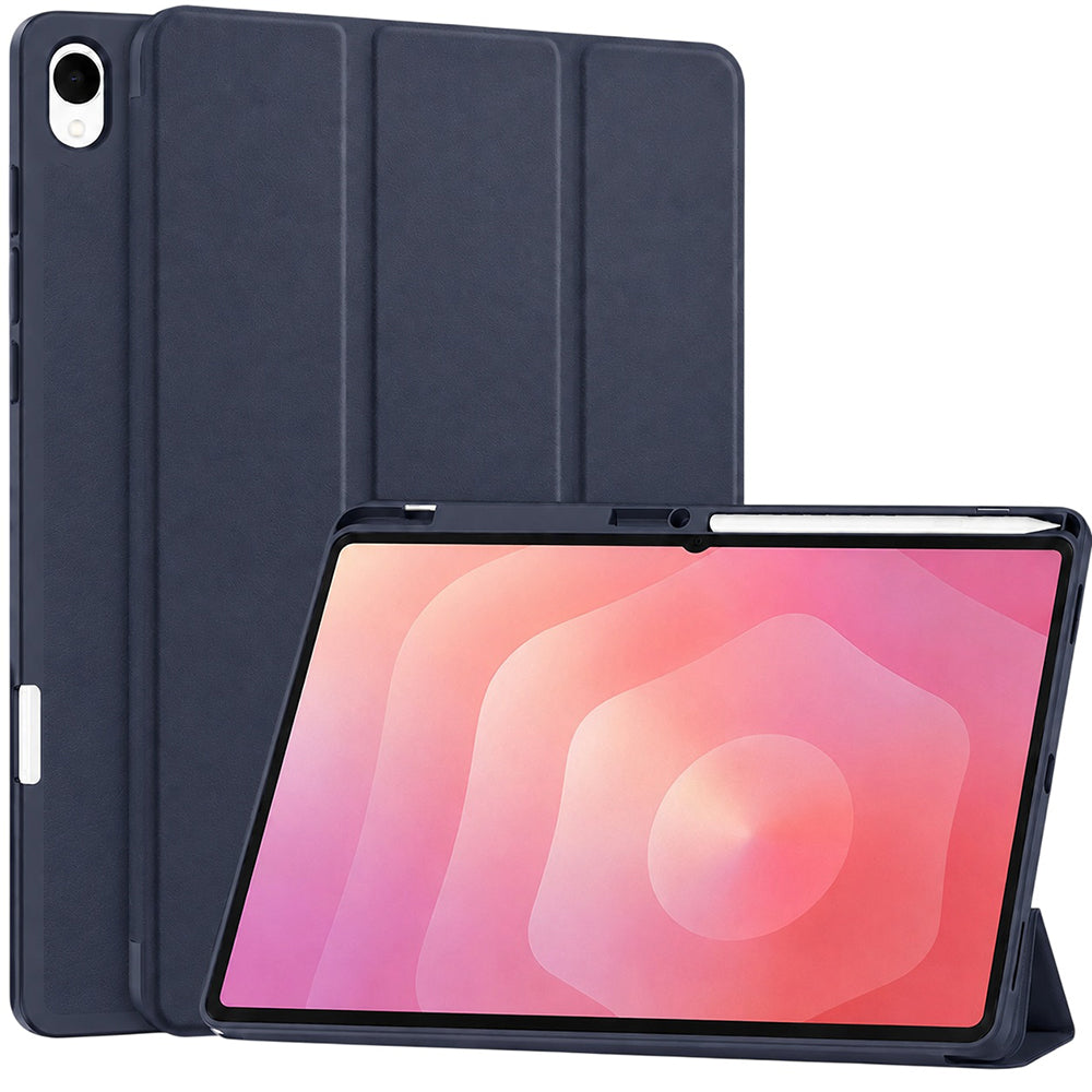Husa pentru Samsung Galaxy Tab S12 Plus, Techsuit, Flex Trifold, Albastra Inchis