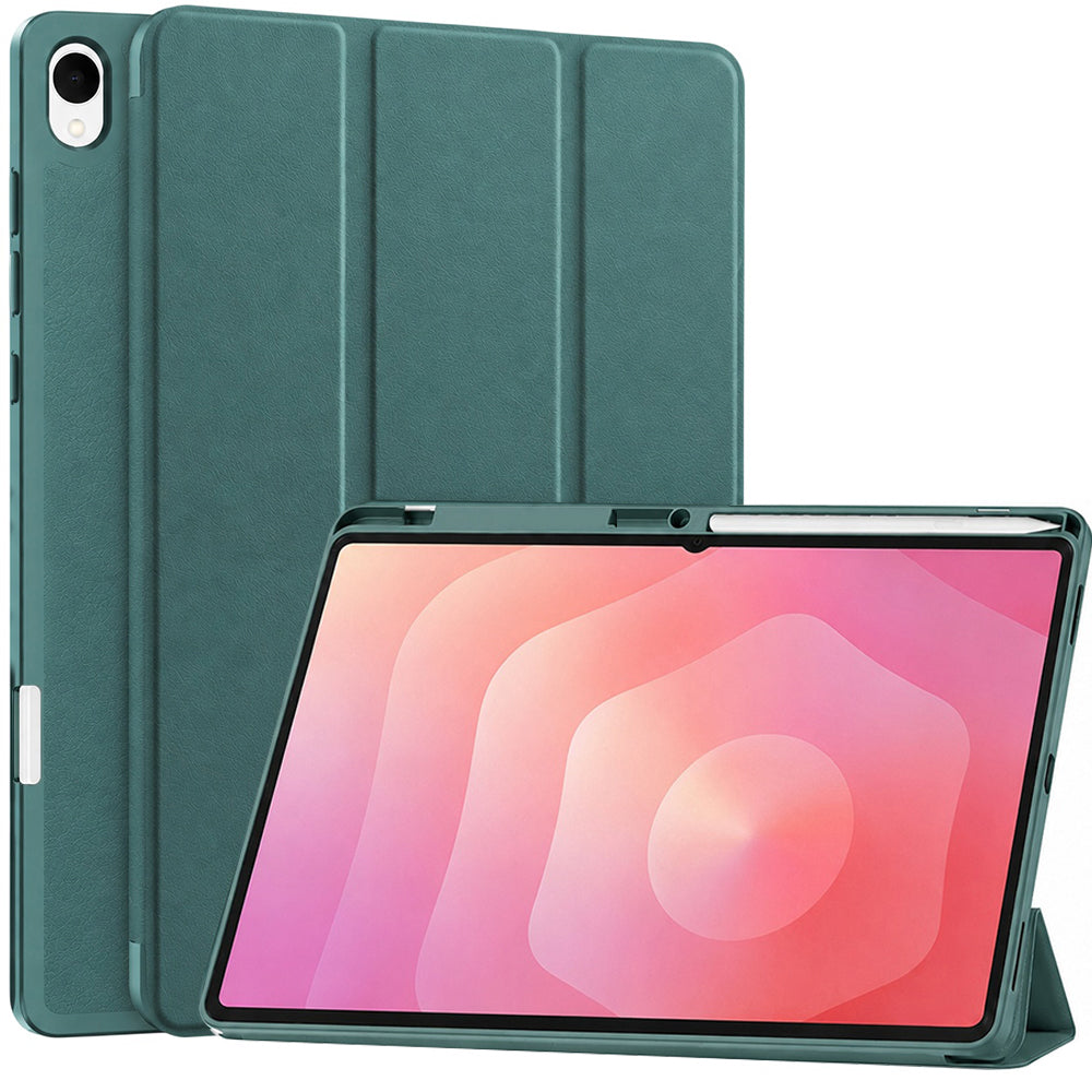 Husa pentru Samsung Galaxy Tab S12 Plus, Techsuit, Flex Trifold, Verde