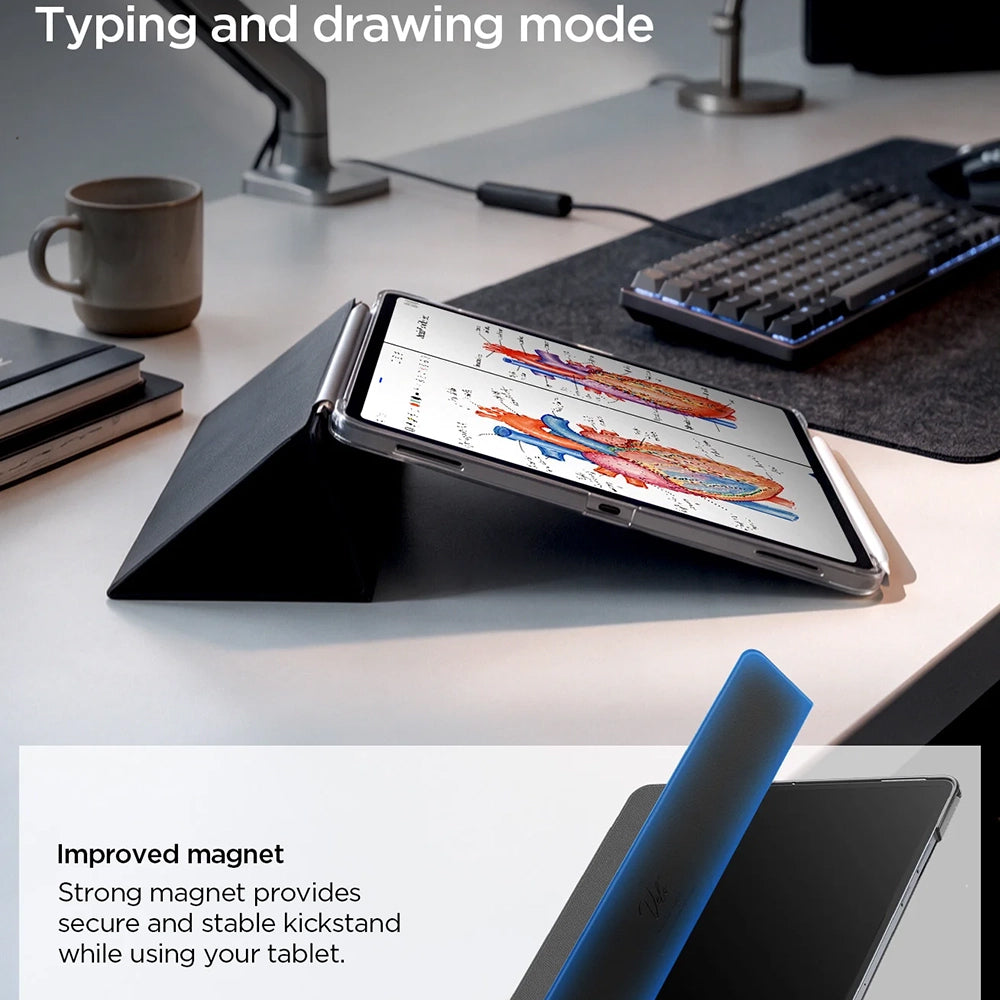 Husa pentru Samsung Galaxy Tab S12 Ultra / Tab S11 Ultra, Spigen, Liquid Air Folio, Neagra ACS11821