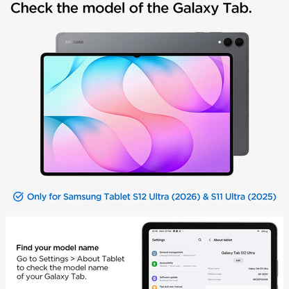 Husa pentru Samsung Galaxy Tab S12 Ultra / Tab S11 Ultra, Spigen, Liquid Air Folio, Neagra ACS11821