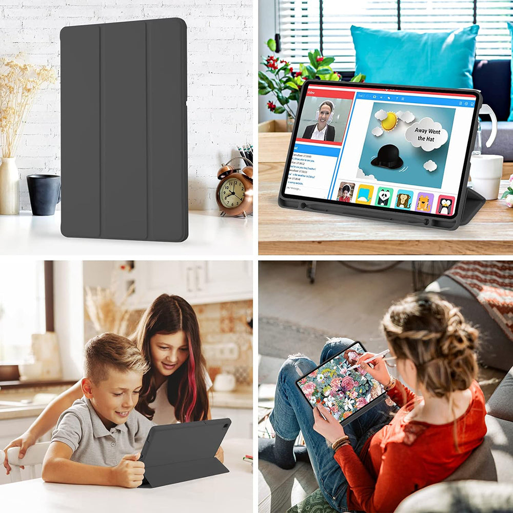 Husa pentru Samsung Galaxy Tab S6 Lite (2024) / Tab S6 Lite (2022) / Tab S6 Lite (2020), Techsuit, Flex Trifold, Neagra