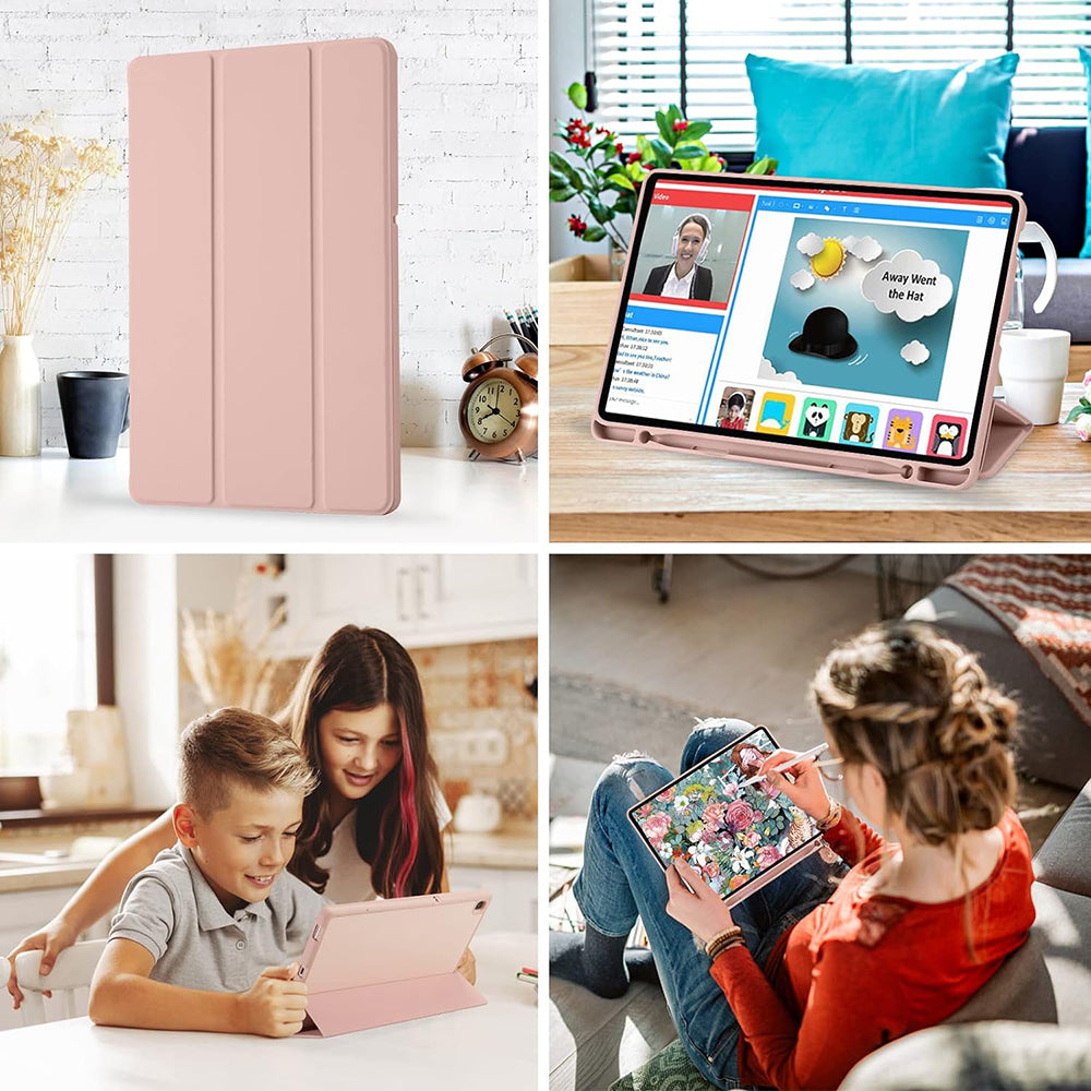 Husa pentru Samsung Galaxy Tab S6 Lite (2024) / Tab S6 Lite (2022) / Tab S6 Lite (2020), Techsuit, Flex Trifold, Roz