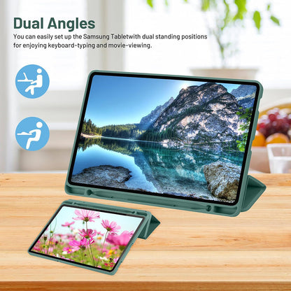 Husa pentru Samsung Galaxy Tab S6 Lite (2024) / Tab S6 Lite (2022) / Tab S6 Lite (2020), Techsuit, Flex Trifold, Verde