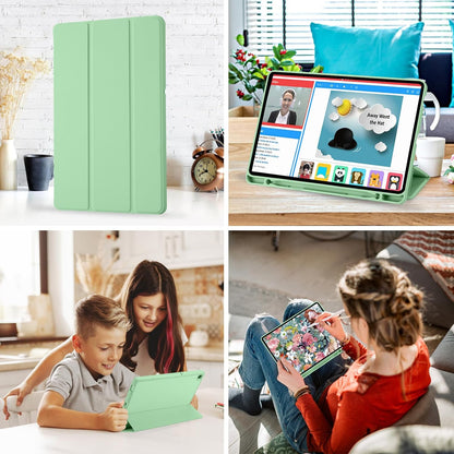 Husa pentru Samsung Galaxy Tab S6 Lite (2024) / Tab S6 Lite (2022) / Tab S6 Lite (2020), Techsuit, Flex Trifold, Verde Matcha