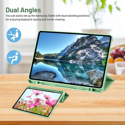 Husa pentru Samsung Galaxy Tab S6 Lite (2024) / Tab S6 Lite (2022) / Tab S6 Lite (2020), Techsuit, Flex Trifold, Verde Matcha