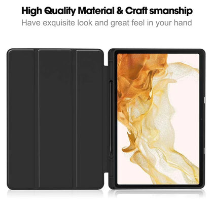 Husa pentru Samsung Galaxy Tab S8+ / Tab S7+, Techsuit, Flex Trifold, Neagra