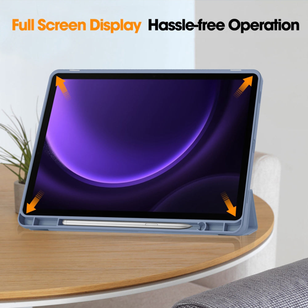 Husa pentru Samsung Galaxy Tab S10 FE / Tab S9 FE / Tab S9, Techsuit, Flex Trifold, Gri