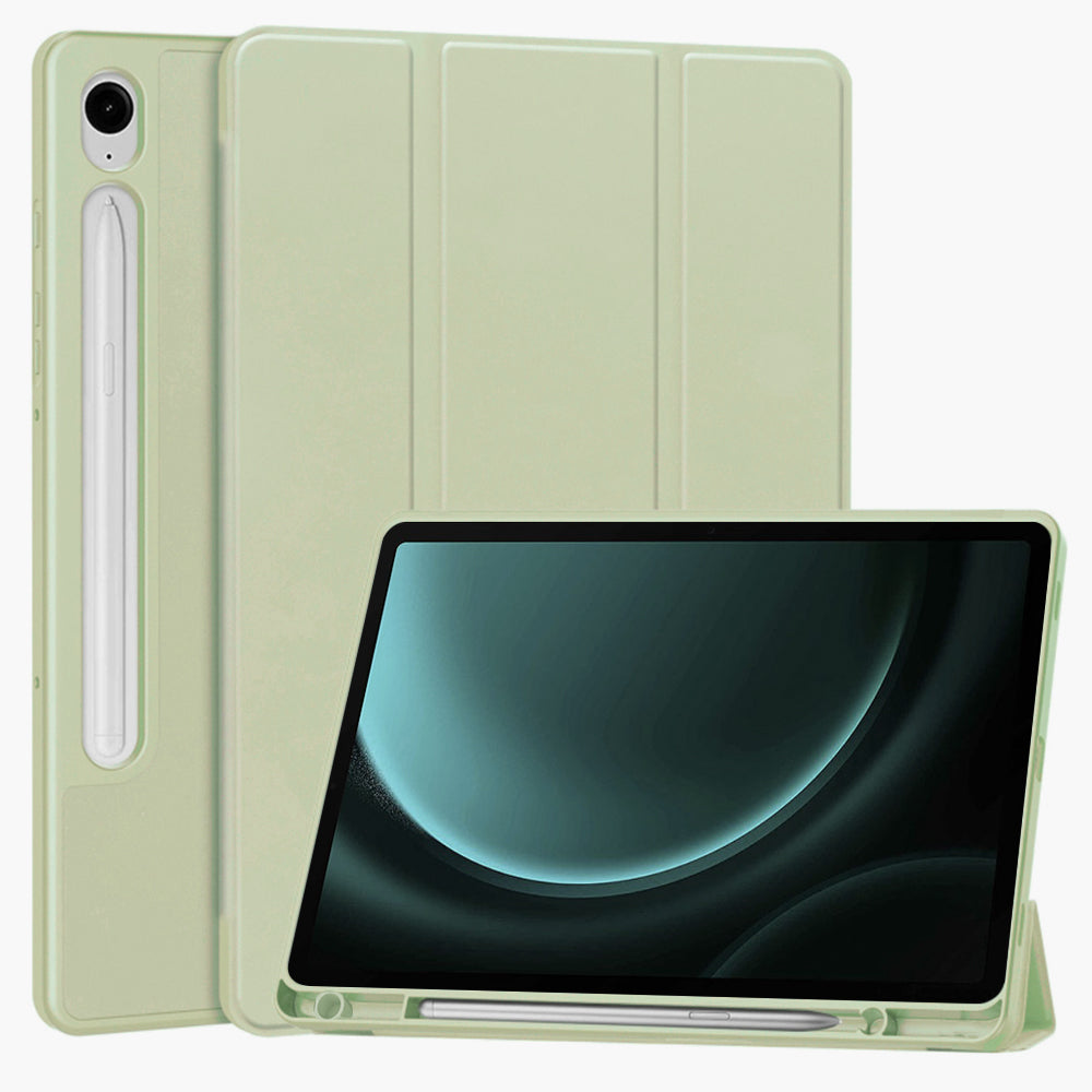 Husa pentru Samsung Galaxy Tab S9 FE / Tab S9 / Tab S10 FE, Techsuit, Flex Trifold, Verde Matcha