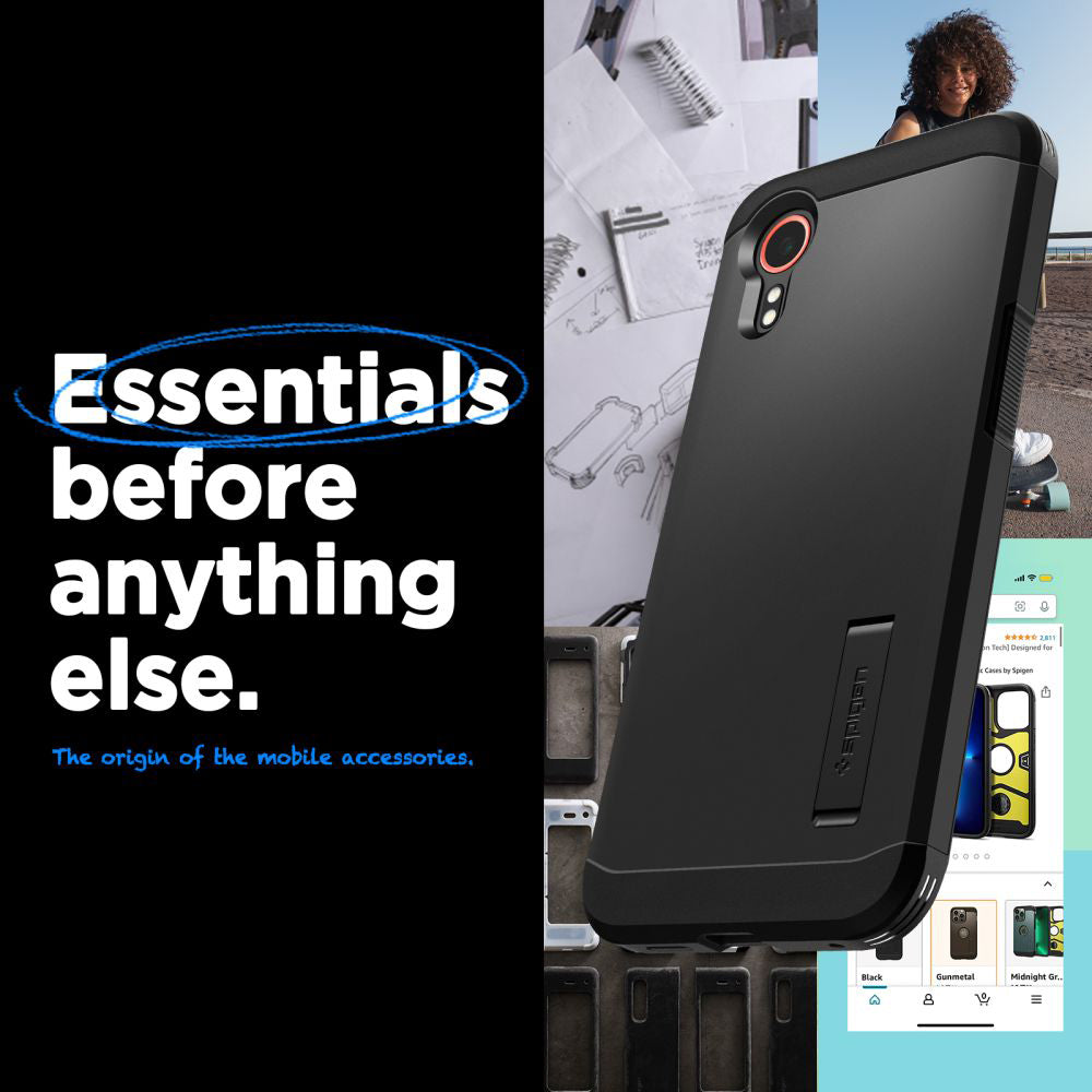 Husa pentru Samsung Galaxy Xcover7 G556, Spigen, Tough Armor, Neagra ACS07505