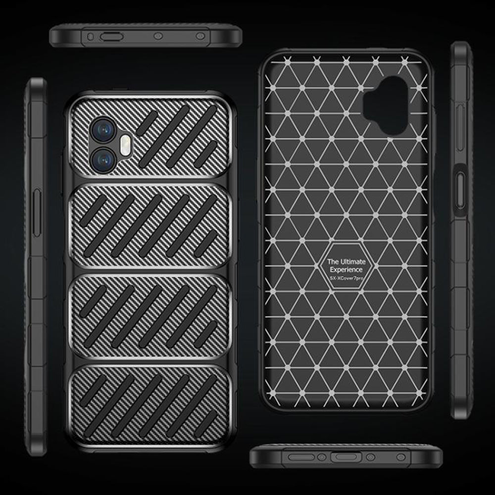 Husa pentru Samsung Galaxy XCover7 Pro, Techsuit, CarbonFiber, Neagra