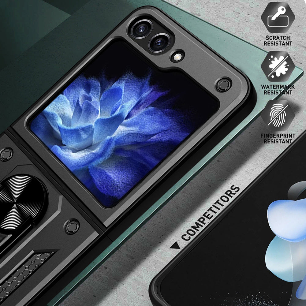 Husa pentru Samsung Galaxy Z Flip5 F731, Techsuit, CamShield, Neagra