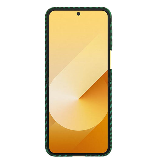 Husa pentru Samsung Galaxy Z Flip7 FE F761 / Z Flip6 F741, Techsuit, Carbonite FiberShell, Verde