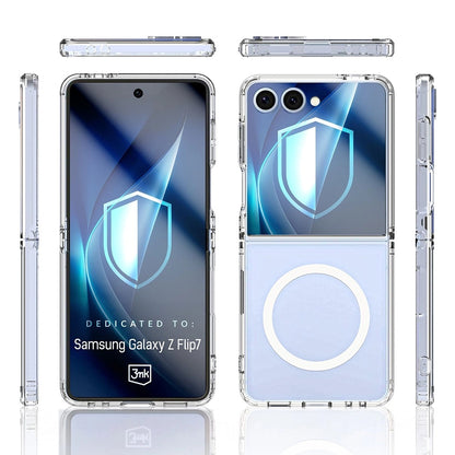 Husa MagSafe pentru Samsung Galaxy Z Flip7 F766, 3MK, Armor MagCase, Transparenta