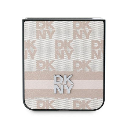 Husa pentru Samsung Galaxy Z Flip7 FE F761 / Z Flip6 F741, DKNY, Chequered Pattern Printed Stripes, Roz