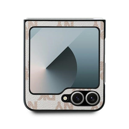 Husa pentru Samsung Galaxy Z Flip7 FE F761 / Z Flip6 F741, DKNY, Chequered Pattern Printed Stripes, Roz